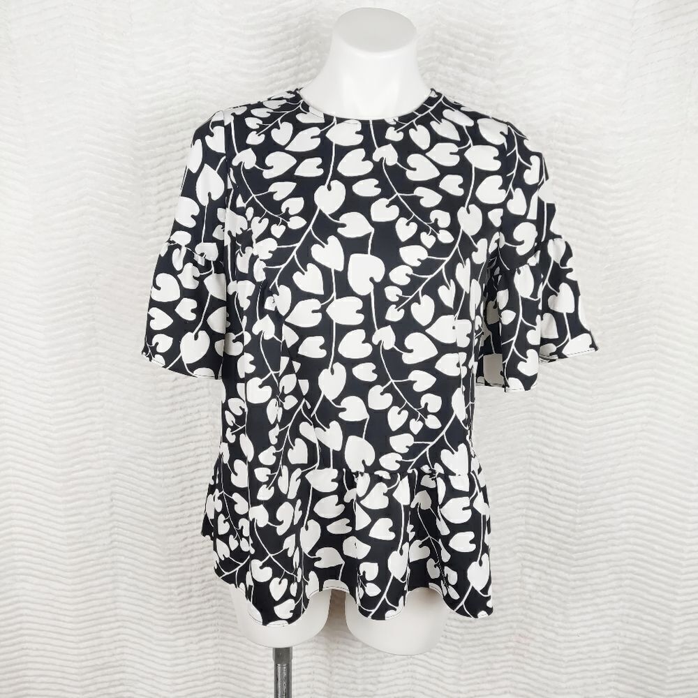 3/$25 Halogen Heart Leaf Print Top Sz XS